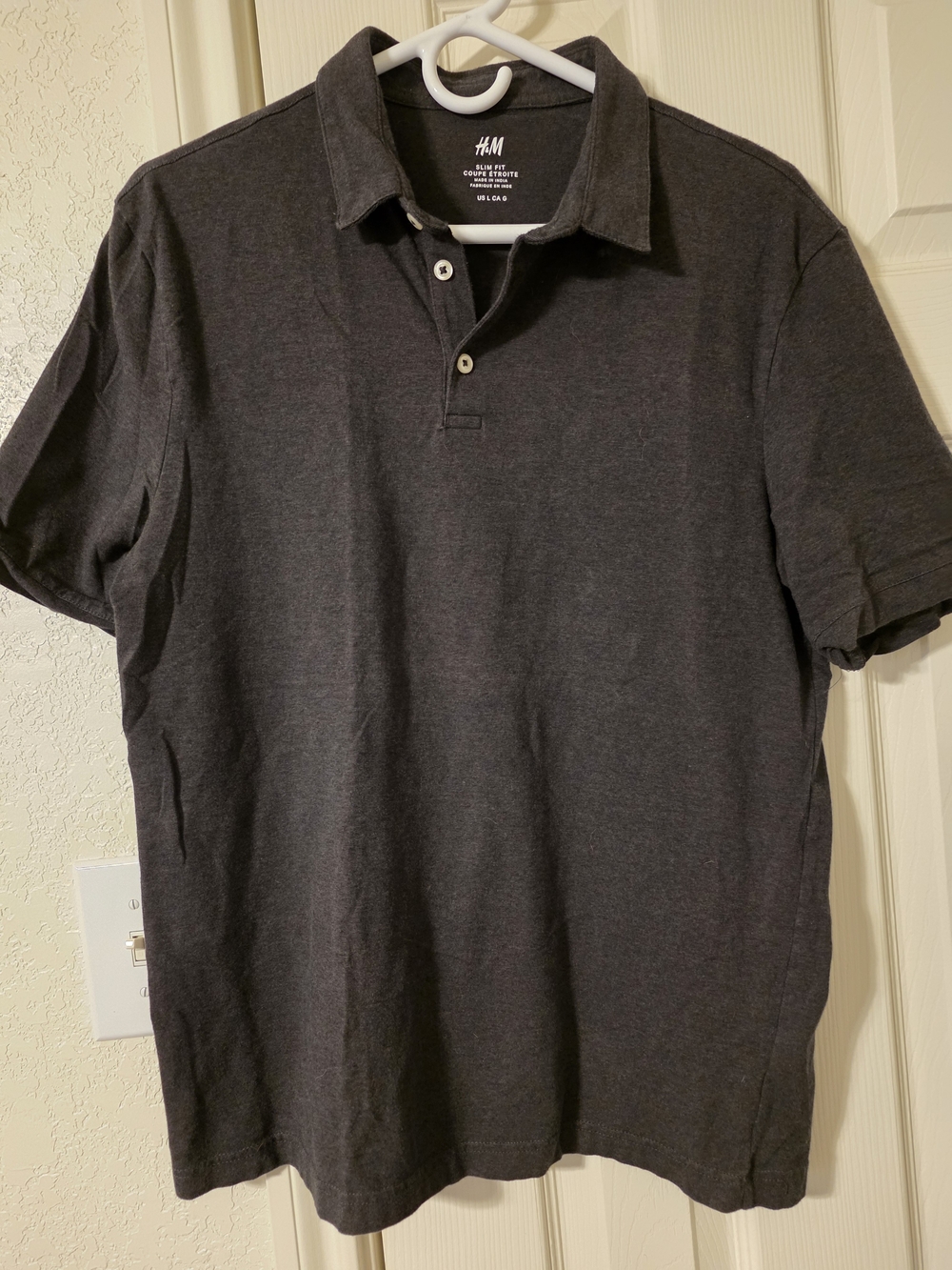 H&M Men's Charcoal Polo Shirt